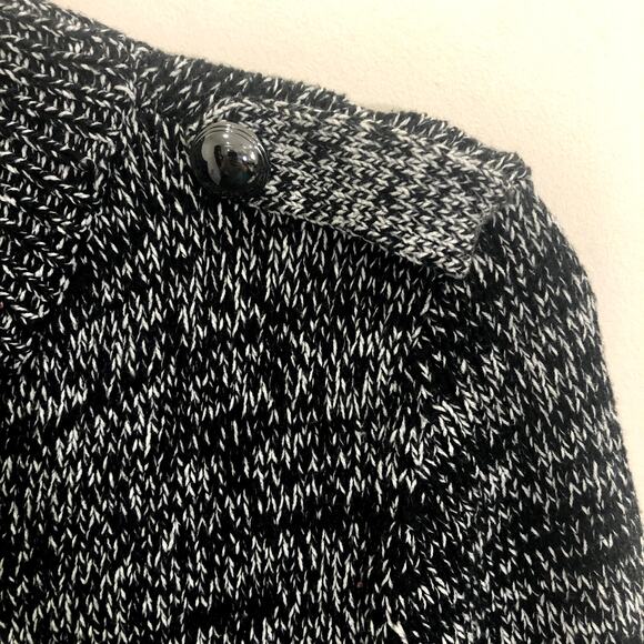 Style & Co Double Breasted Gray Black‎ Mottled Long Mock Neck Cardigan Size XS - Picture 3 of 9